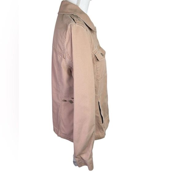 LOFT Tan Utility Jacket with Classic Collar Size Med Tall - Picture 6 of 15